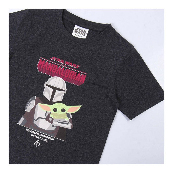 Tricou cu Mânecă Scurtă pentru Copii The Mandalorian Negru
