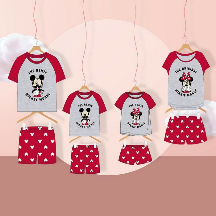Pijamaua de Vară Minnie Mouse Roșu Gri