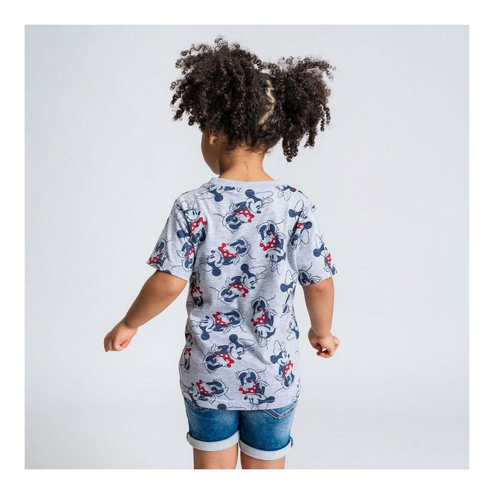 Tricou cu Mânecă Scurtă pentru Copii Minnie Mouse Gri