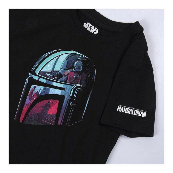 Tricou cu Mânecă Scurtă pentru Copii The Mandalorian Negru