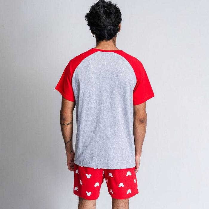 Pijamaua de Vară Mickey Mouse Roșu (Adulți) Bărbați Gri