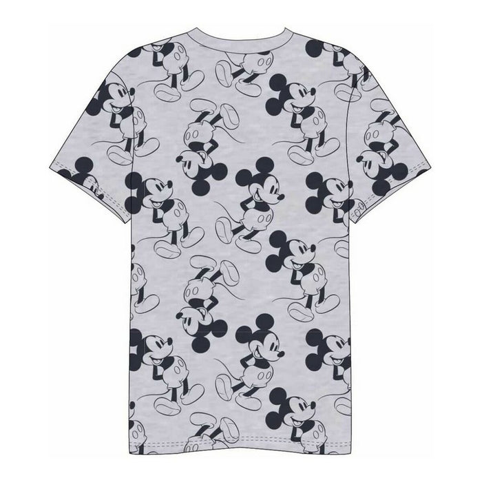 Tricou cu Mânecă Scurtă Bărbați Mickey Mouse Gri Adulți