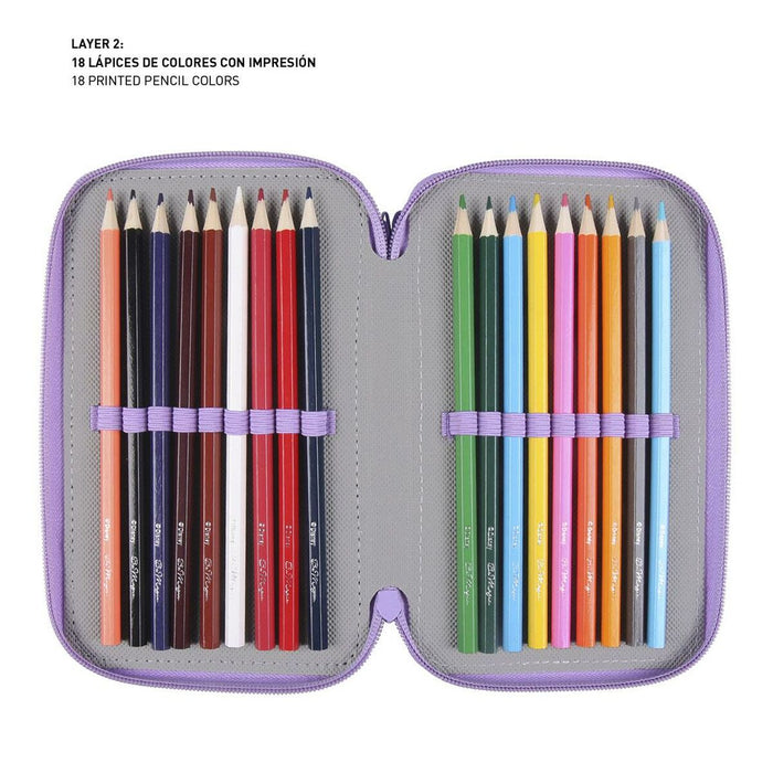 Penar cu Accesorii Frozen 43 Piese Liliachiu (12,5 x 6,5 x 19,5 cm)
