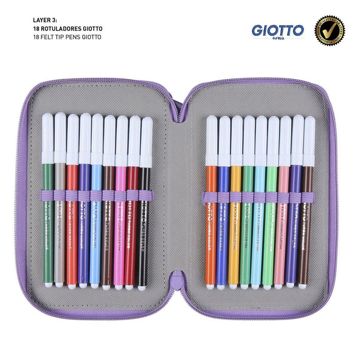 Penar cu Accesorii Frozen 43 Piese Liliachiu (12,5 x 6,5 x 19,5 cm)