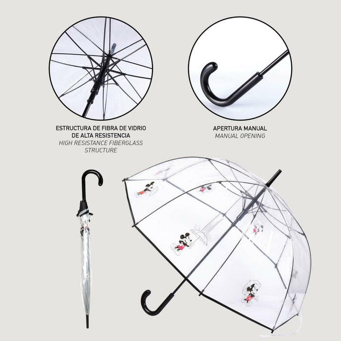 Umbrelă Mickey Mouse Transparent Negru PoE