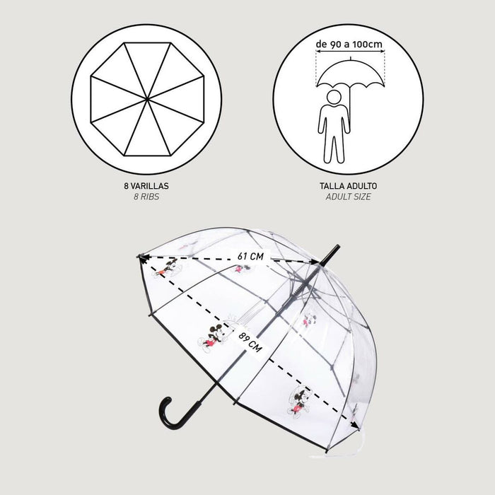 Umbrelă Mickey Mouse Transparent Negru PoE
