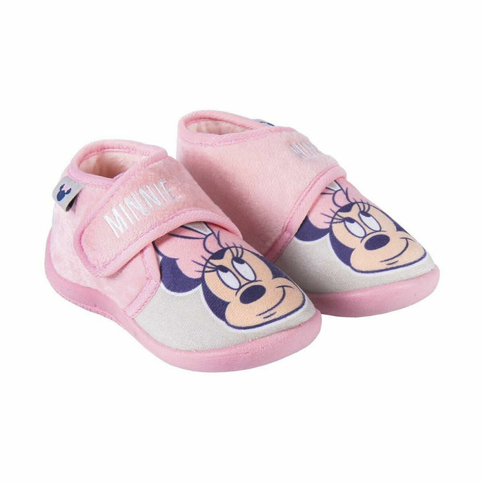 Papucii de Casă Minnie Mouse Roz Velcro