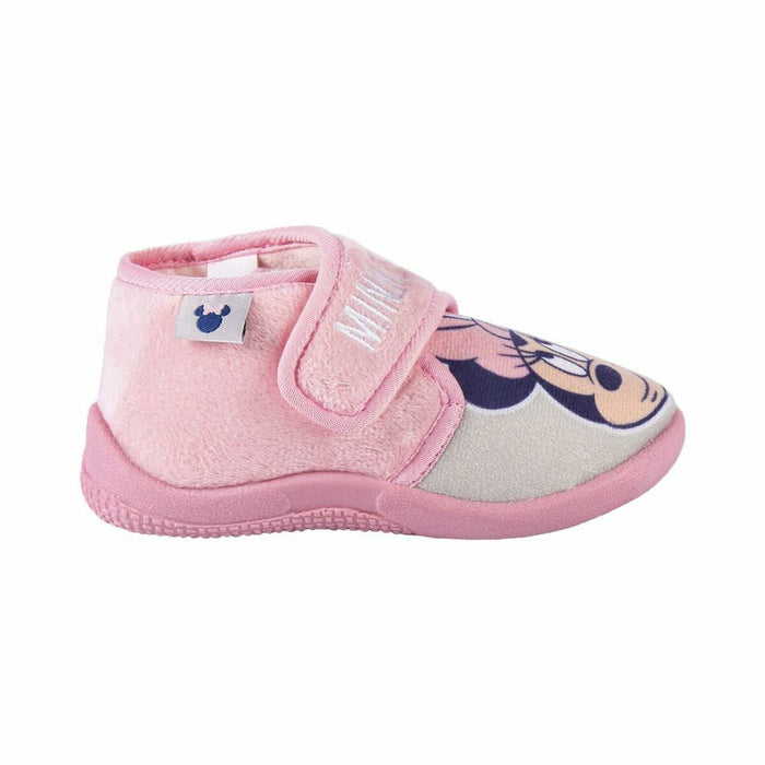 Papucii de Casă Minnie Mouse Roz Velcro