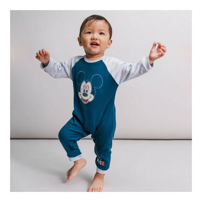 Salopetă cu Mânecă Lungă pentru Bebeluși Mickey Mouse Albastru