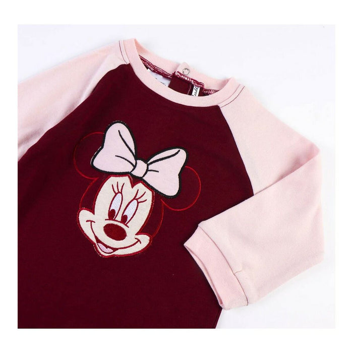 Salopetă cu Mânecă Lungă pentru Bebeluși Minnie Mouse Castaniu