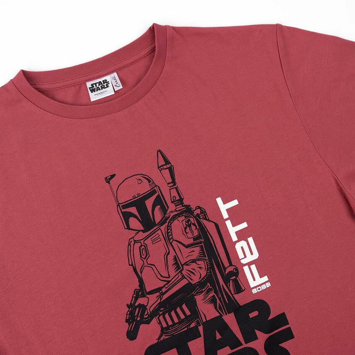 Tricou cu Mânecă Scurtă Bărbați Boba Fett Roșu