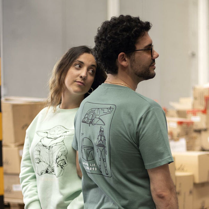 Tricou cu Mânecă Scurtă Bărbați Boba Fett Verde inchis
