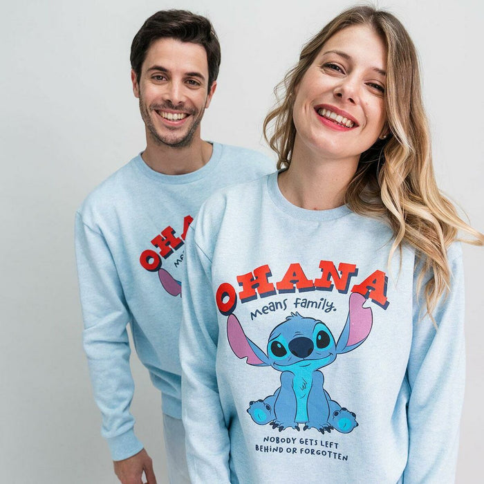 Hanorac fără Glugă Unisex Stitch Albastru deschis