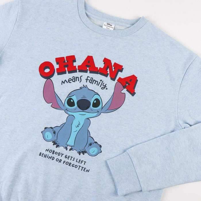 Hanorac fără Glugă Unisex Stitch Albastru deschis