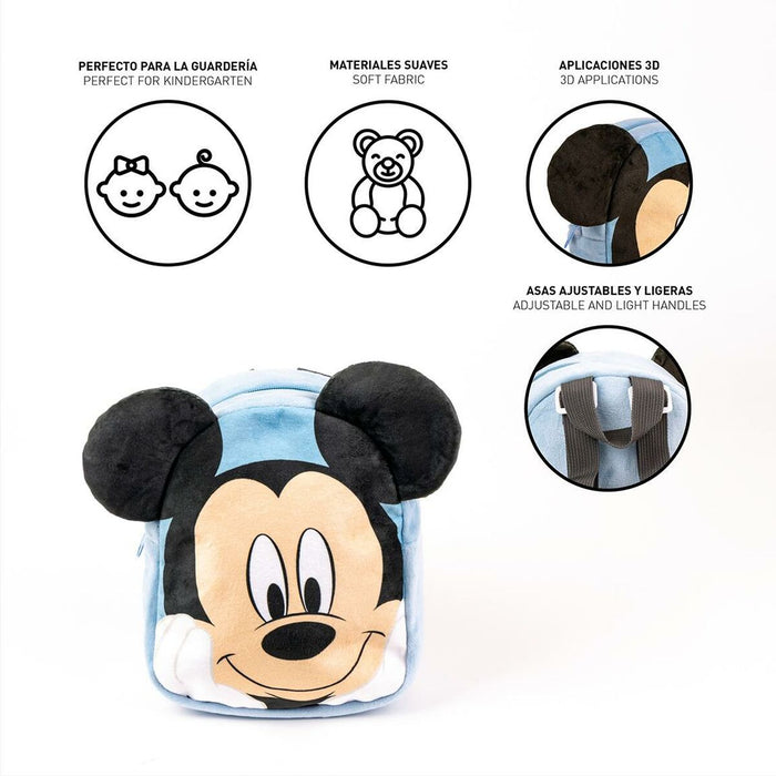 Rucsac pentru Copii Mickey Mouse Albastru deschis 18 x 22 x 8 cm
