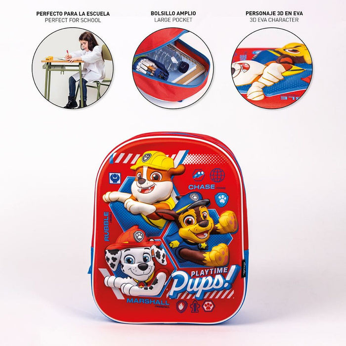 Rucsac pentru Copii 3D The Paw Patrol Roșu 25 x 31 x 10 cm