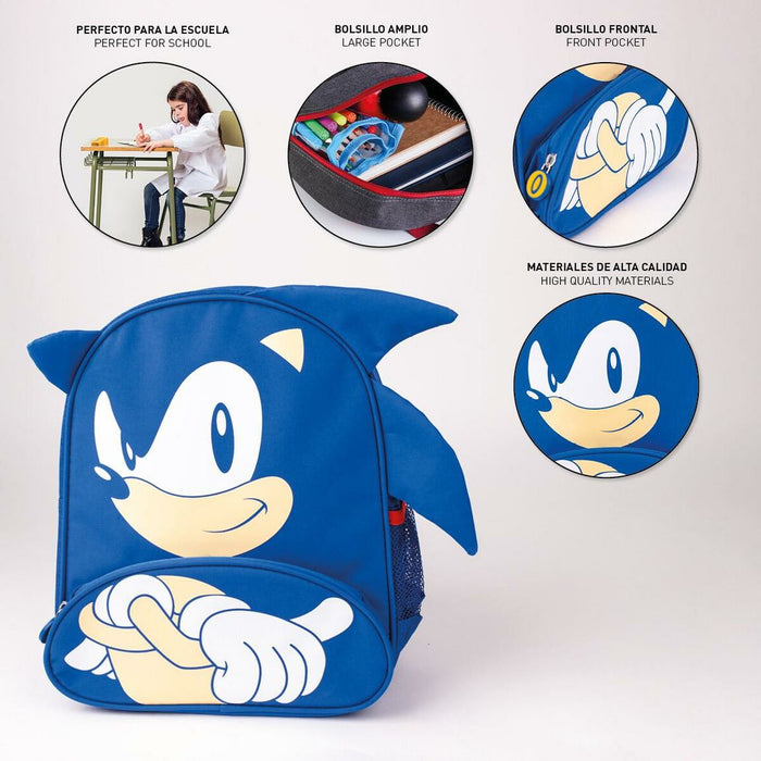 Ghiozdan Sonic Albastru 15,5 x 30 x 10 cm