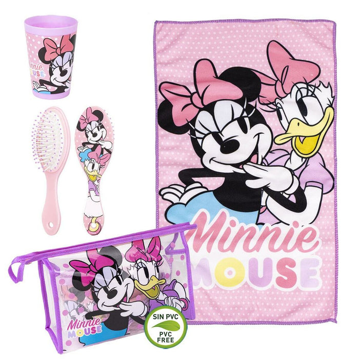 Set de Toaletă pentru Copii de Voiaj Minnie Mouse 4 Piese Roz 23 x 15 x 8 cm
