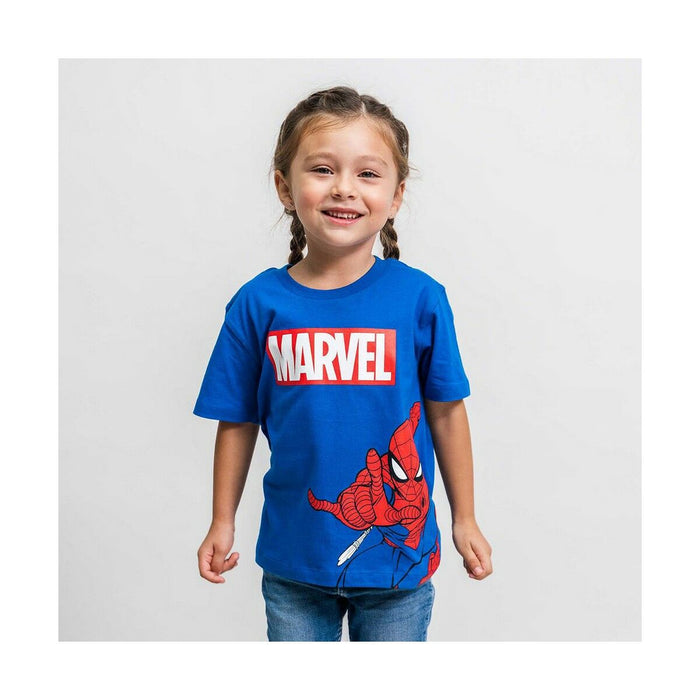 Tricou cu Mânecă Scurtă pentru Copii Spider-Man Albastru Infantil