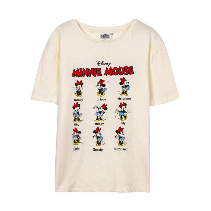 Tricou cu Mânecă Scurtă pentru Copii Minnie Mouse Bej