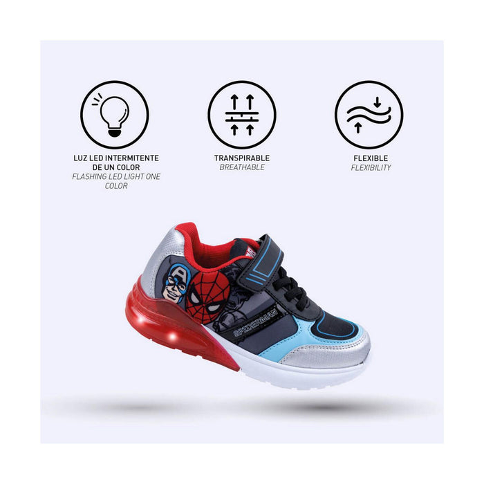 Adidași cu LED The Avengers Albastru Roșu