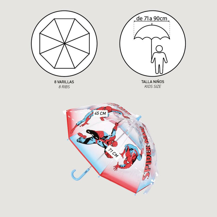 Umbrelă Spider-Man Ø 71 cm Albastru Roșu PoE 45 cm