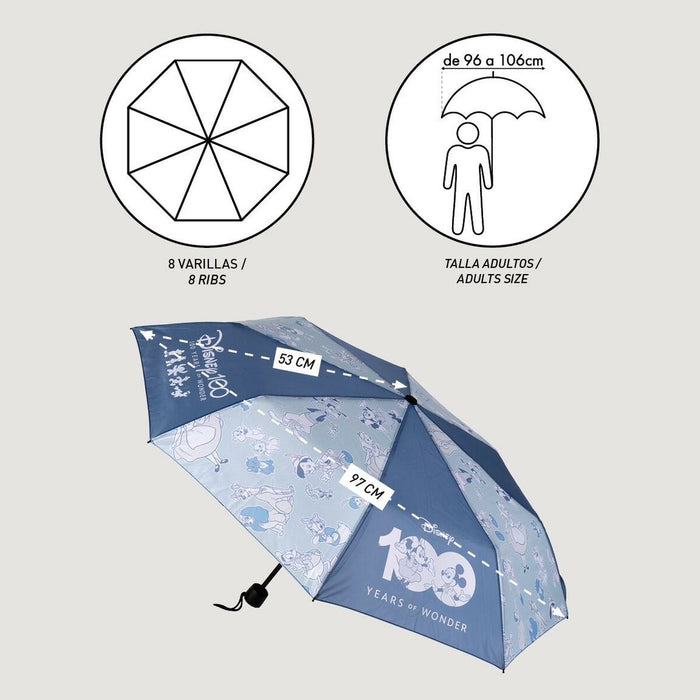 Umbrelă Pliabilă Disney 100 Albastru 53 cm