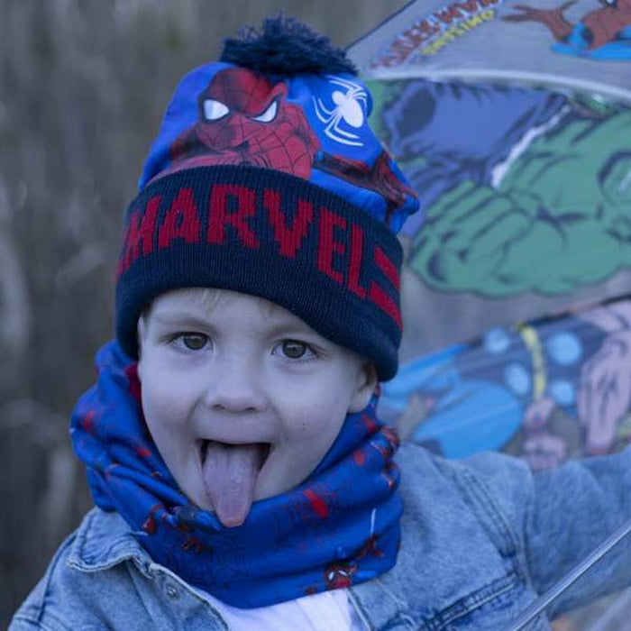 Căciulă, Mănuși și Gâtar Spiderman 3 Piese Albastru