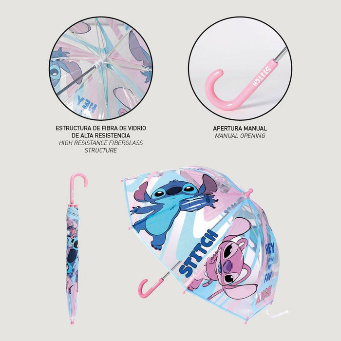 Umbrelă Stitch Roz Ø 71 cm Albastru
