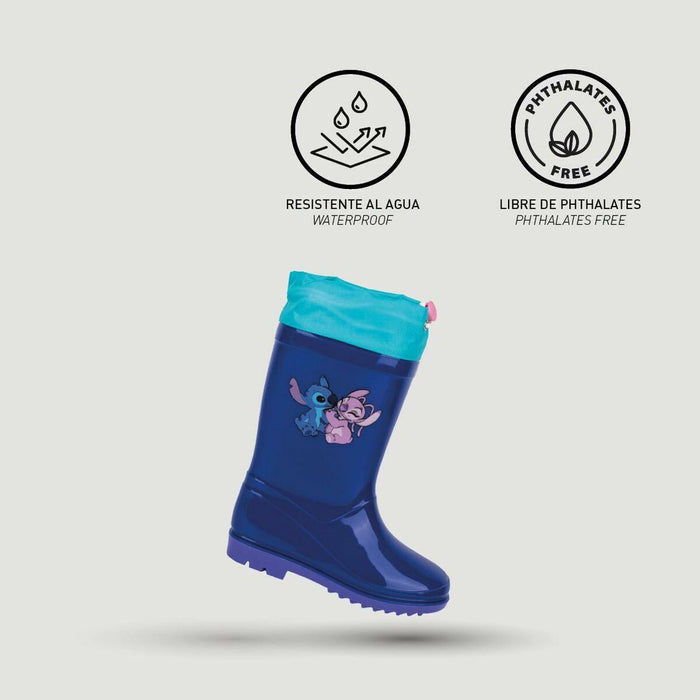 Cizme de Cauciuc pentru Copii Stitch Albastru