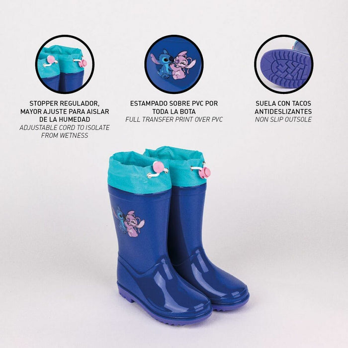 Cizme de Cauciuc pentru Copii Stitch Albastru