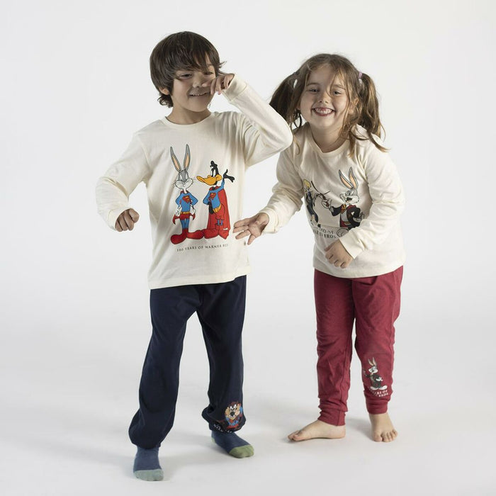 Pijama Infantil Warner Bros Albastru închis Bej