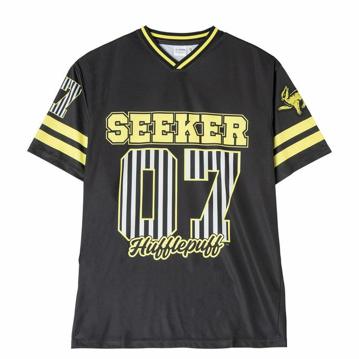 Tricou cu Mânecă Scurtă Unisex Harry Potter Hufflepuff Negru