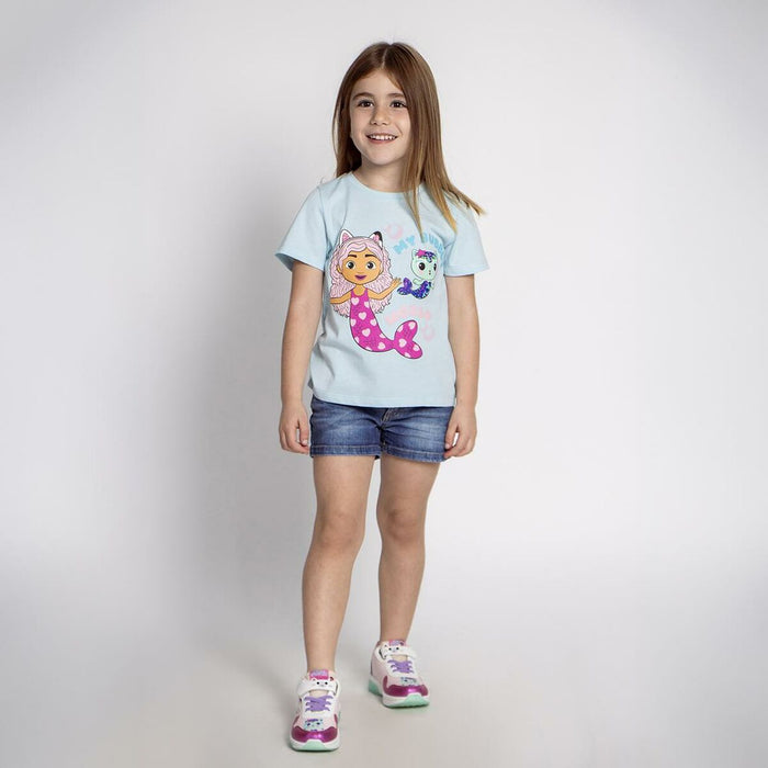 Tricou cu Mânecă Scurtă pentru Copii Gabby's Dollhouse Turquoise