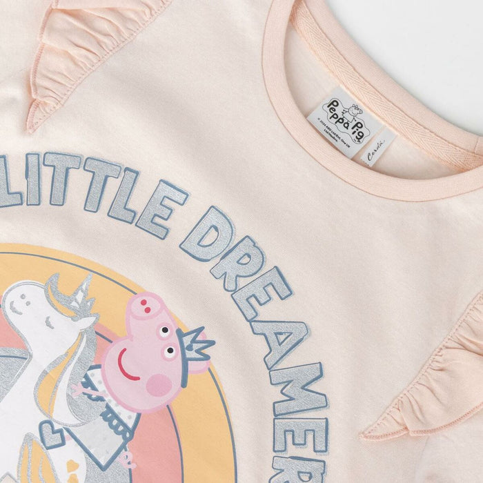 Tricou cu Mânecă Scurtă pentru Copii Peppa Pig Roz deschis