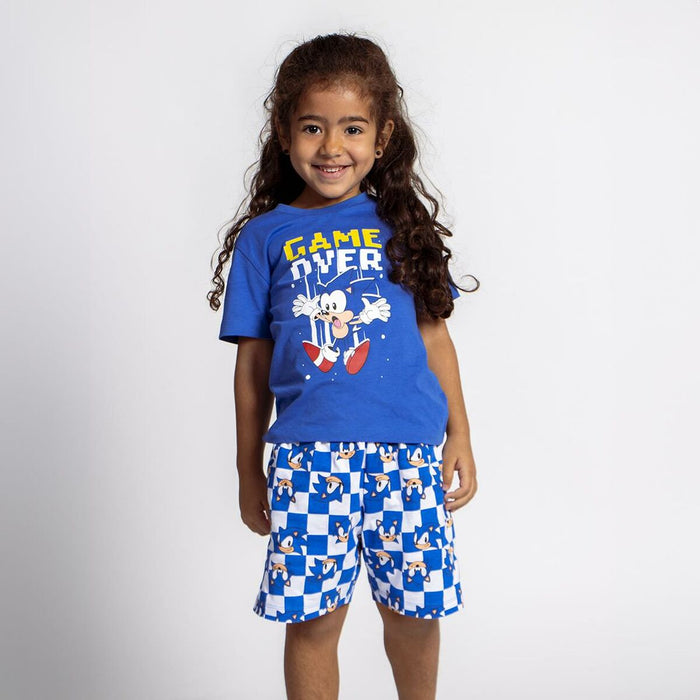 Pijama Infantil Sonic Albastru