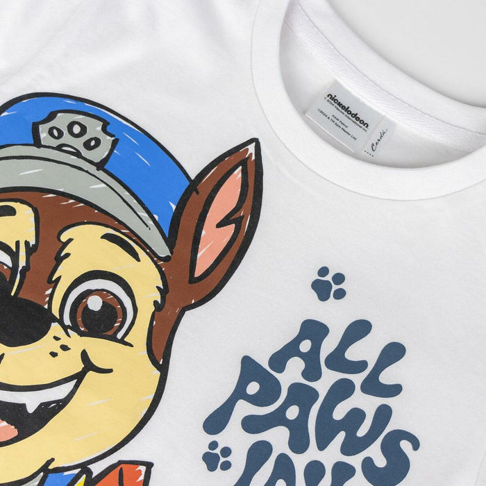 Tricou cu Mânecă Scurtă pentru Copii The Paw Patrol Alb