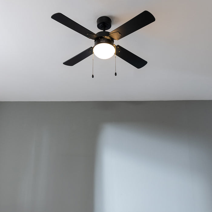 Ventilator de tavan cu lumină Cecotec EnergySilence Aero 450 FullBlack, 50 W, 3 trepte, 4 pale, negru