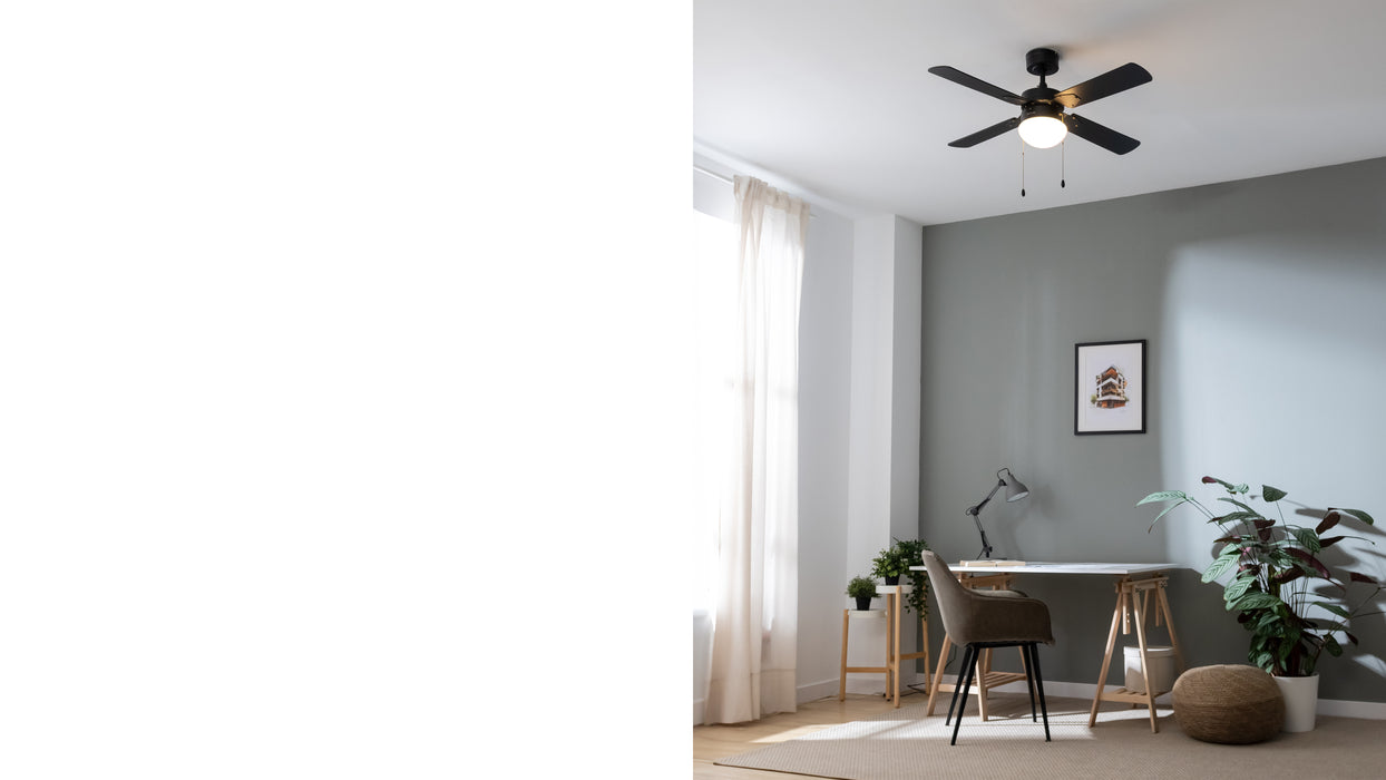 Ventilator de tavan cu lumină Cecotec EnergySilence Aero 450 FullBlack, 50 W, 3 trepte, 4 pale, negru