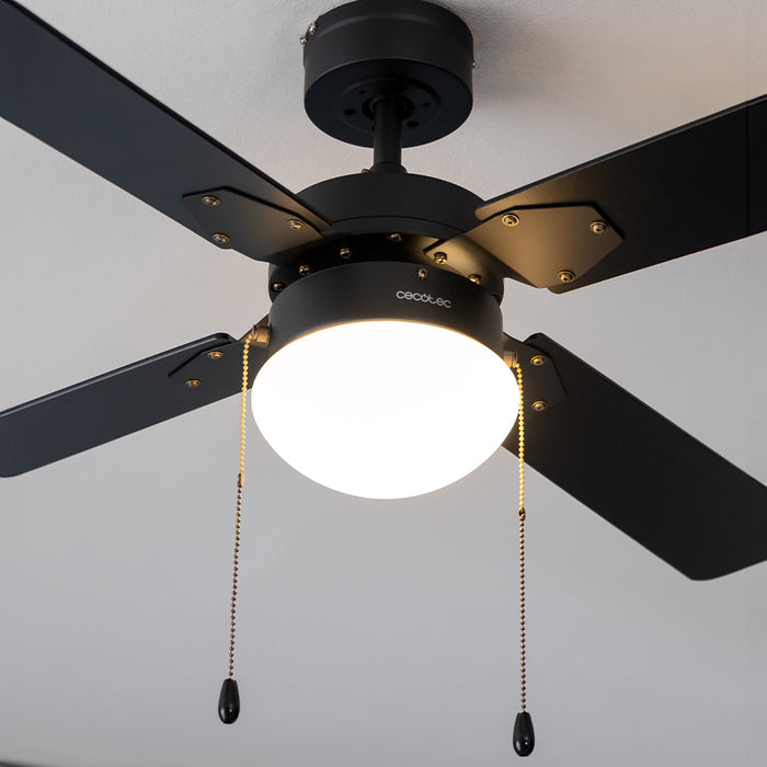 Ventilator de tavan cu lumină Cecotec EnergySilence Aero 450 FullBlack, 50 W, 3 trepte, 4 pale, negru