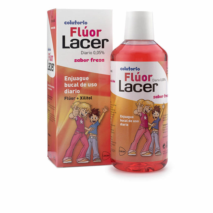 Apă de gură Lacer Flúor Junior Fluor Căpșună 500 ml