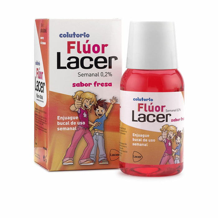 Apă de gură Lacer Flúor Junior Fluor Căpșună 100 ml