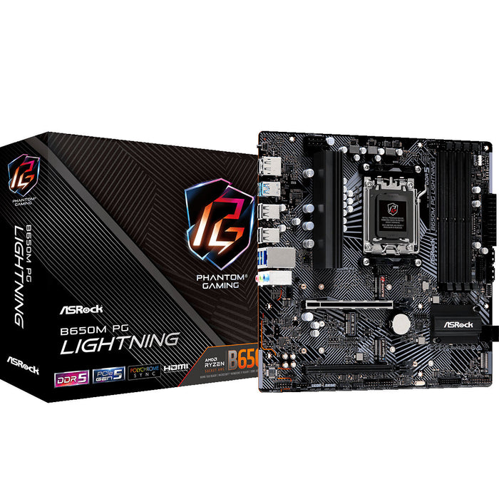 Placă de Bază ASRock B650M PG LIGHTNING AMD AMD B650 AMD AM5