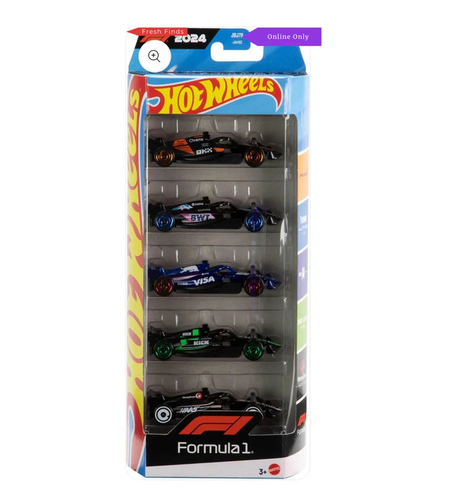 Set de mașinuțe Mattel Hot Wheels Formula 1, 5 mașinuțe, 3+ ani