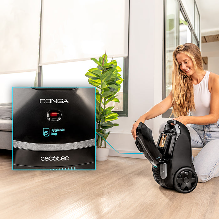 Aspirator cu sac Cecotec Conga Powerbag 4000 XL, 4 l, 890 W, rază de operare 7 m
