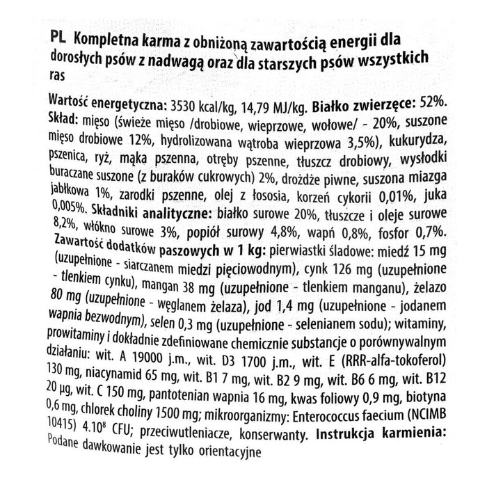 Nutreț Fitmin Light & Senior Adult Vițel Păsări Porc 12 kg
