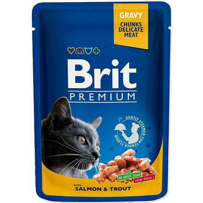 Mâncare pentru pisici Brit Pouches Family Plate Pui Curcan Vițel Cod 12 x 100 g