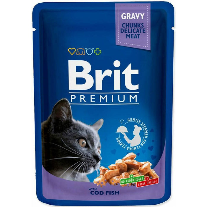 Mâncare pentru pisici Brit Pouches Family Plate Pui Curcan Vițel Cod 12 x 100 g
