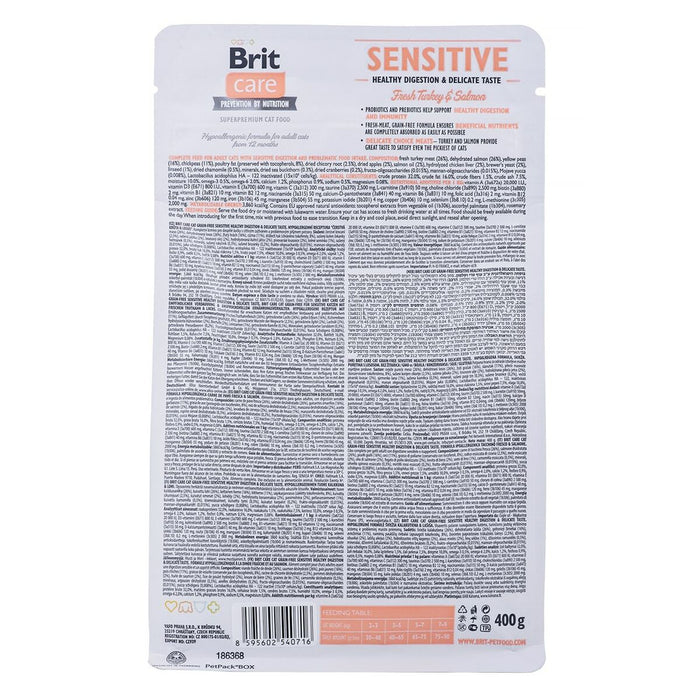 Mâncare pentru pisici Brit Care Grain-Free Sensitive Adult Somon Curcan 400 g