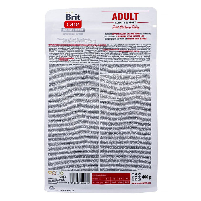 Mâncare pentru pisici Brit Care Grain Free Activity Support Adult Adult Pui Curcan 400 g